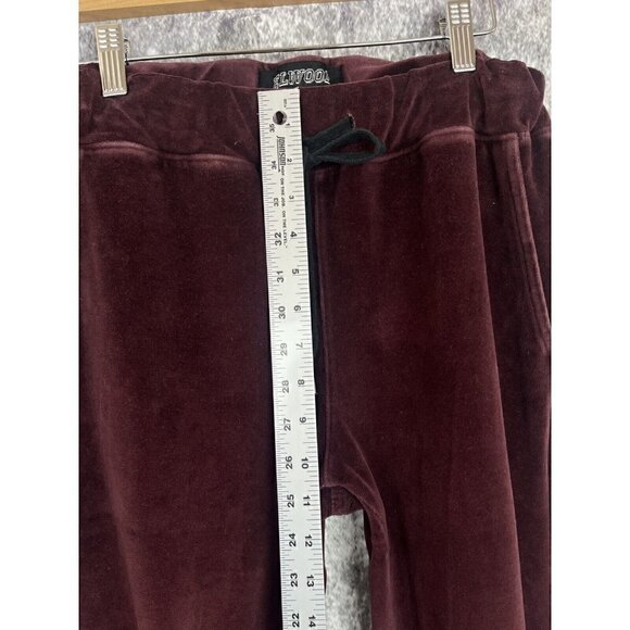 Elwood Velvet Velour Jogger Lounge Maroon athleisure Sweatpants Women's Xs - Picture 6 of 12